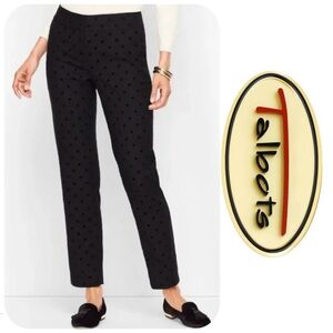 TALBOTS Signature Pants Women’s 8P Black Polka Dot Ankle LIKE NEW!
